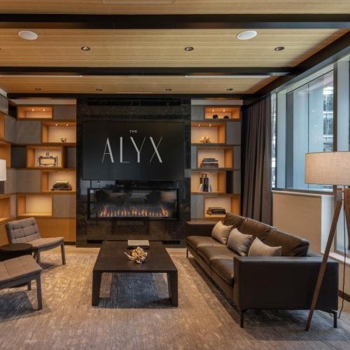 Find your perfect fit at The Alyx a living room with a fireplace